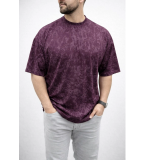 Erkek Premium Tişört OSY Yumuşak Dokulu Yıkamalı Oversize T-Shirt - Bordo