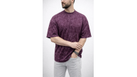 Erkek Premium Tişört OSY Yumuşak Dokulu Yıkamalı Oversize T-Shirt - Bordo