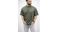 Erkek Premium Tişört OSY Yumuşak Dokulu Yıkamalı Oversize T-Shirt - Haki
