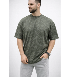 Erkek Premium Tişört OSY Yumuşak Dokulu Yıkamalı Oversize T-Shirt - Haki