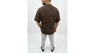 Erkek Premium Tişört OSY Yumuşak Dokulu Yıkamalı Oversize T-Shirt - Kahverengi Erkek Premium Tişört OSY Yumuşak Dokulu Yıkamalı Oversize T-Shirt - Kahverengi
