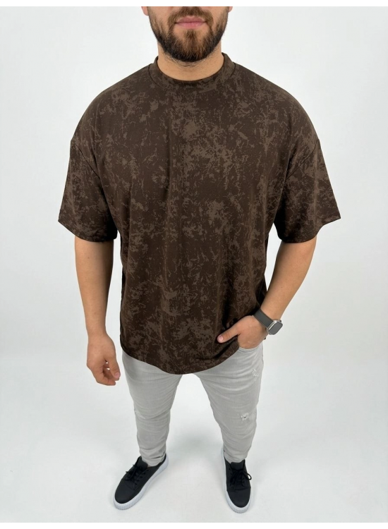 Erkek Premium Tişört OSY Yumuşak Dokulu Yıkamalı Oversize T-Shirt - Kahverengi Erkek Premium Tişört OSY Yumuşak Dokulu Yıkamalı Oversize T-Shirt - Kahverengi