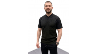 Erkek Yazlık Triko Saç Örgü Tişört Kısa Kol Polo Yaka Fermuarlı T-Shirt - Siyah Erkek Yazlık Triko Saç Örgü Tişört Kısa Kol Polo Yaka Fermuarlı T-Shirt - Siyah