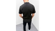 Erkek Yazlık Triko Saç Örgü Tişört Kısa Kol Polo Yaka Fermuarlı T-Shirt - Siyah Erkek Yazlık Triko Saç Örgü Tişört Kısa Kol Polo Yaka Fermuarlı T-Shirt - Siyah