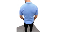 Erkek Yazlık Triko Saç Örgü Tişört Kısa Kol Polo Yaka Fermuarlı T-Shirt - Bebe Mavisi Erkek Yazlık Triko Saç Örgü Tişört Kısa Kol Polo Yaka Fermuarlı T-Shirt - Bebe Mavisi
