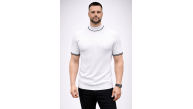 Erkek Fitilli Triko Dokuma Kısa Kol Tişört Yarım Boğaz Modern Yazlık T-Shirt - Beyaz Erkek Fitilli Triko Dokuma Kısa Kol Tişört Yarım Boğaz Modern Yazlık T-Shirt - Beyaz