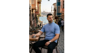 Erkek Fitilli Triko Dokuma Kısa Kol Tişört Yarım Boğaz Modern Yazlık T-Shirt - Bebe Mavisi Erkek Fitilli Triko Dokuma Kısa Kol Tişört Yarım Boğaz Modern Yazlık T-Shirt - Bebe Mavisi