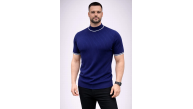 Erkek Fitilli Triko Dokuma Kısa Kol Tişört Yarım Boğaz Modern Yazlık T-Shirt - Lacivert Erkek Fitilli Triko Dokuma Kısa Kol Tişört Yarım Boğaz Modern Yazlık T-Shirt - Lacivert
