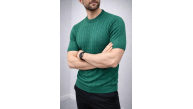 Erkek Yazlık Triko Dokuma Tişört Kısa Kol Bisiklet Yaka Örgü Desenli T-Shirt - Haki Erkek Yazlık Triko Dokuma Tişört Kısa Kol Bisiklet Yaka Örgü Desenli T-Shirt - Haki
