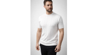Erkek Yazlık Triko Dokuma Tişört Kısa Kol Bisiklet Yaka Örgü Desenli T-Shirt - Beyaz Erkek Yazlık Triko Dokuma Tişört Kısa Kol Bisiklet Yaka Örgü Desenli T-Shirt - Beyaz