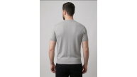 Erkek Yazlık Triko Dokuma Tişört Kısa Kol Bisiklet Yaka Örgü Desenli T-Shirt - Gri Erkek Yazlık Triko Dokuma Tişört Kısa Kol Bisiklet Yaka Örgü Desenli T-Shirt - Gri