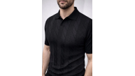 Erkek Yazlık Triko Dokuma Tişört Kısa Kol Polo Yaka T-Shirt - Siyah Erkek Yazlık Triko Dokuma Tişört Kısa Kol Polo Yaka T-Shirt - Siyah