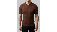 Erkek Yazlık Triko Dokuma Tişört Kısa Kol Polo Yaka T-Shirt - Kahverengi Erkek Yazlık Triko Dokuma Tişört Kısa Kol Polo Yaka T-Shirt - Kahverengi