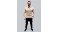 Erkek Yazlık Triko Dokuma Tişört Kısa Kol Polo Yaka T-Shirt - Bej Erkek Yazlık Triko Dokuma Tişört Kısa Kol Polo Yaka T-Shirt - Bej