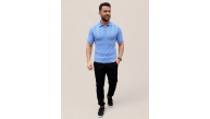 Erkek Yazlık Triko Dokuma Tişört Kısa Kol Polo Yaka T-Shirt - Bebek Mavisi Erkek Yazlık Triko Dokuma Tişört Kısa Kol Polo Yaka T-Shirt - Bebek Mavisi