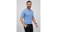 Erkek Yazlık Triko Dokuma Tişört Kısa Kol Polo Yaka T-Shirt - Bebek Mavisi Erkek Yazlık Triko Dokuma Tişört Kısa Kol Polo Yaka T-Shirt - Bebek Mavisi