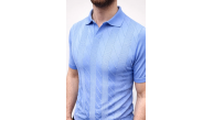 Erkek Yazlık Triko Dokuma Tişört Kısa Kol Polo Yaka T-Shirt - Bebek Mavisi Erkek Yazlık Triko Dokuma Tişört Kısa Kol Polo Yaka T-Shirt - Bebek Mavisi