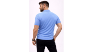 Erkek Yazlık Triko Tişört Kısa Kol Polo Yaka Düğmeli T-Shirt - Bebek Mavisi