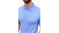 Erkek Yazlık Triko Tişört Kısa Kol Polo Yaka Düğmeli T-Shirt - Bebek Mavisi