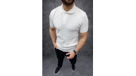 Erkek Yazlık Triko Tişört Kısa Kol Polo Yaka Düğmeli T-Shirt - Beyaz Erkek Yazlık Triko Tişört Kısa Kol Polo Yaka Düğmeli T-Shirt - Beyaz