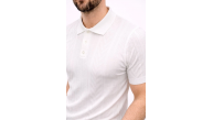 Erkek Yazlık Triko Tişört Kısa Kol Polo Yaka Düğmeli T-Shirt - Beyaz Erkek Yazlık Triko Tişört Kısa Kol Polo Yaka Düğmeli T-Shirt - Beyaz