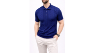 Erkek Yazlık Triko Tişört Kısa Kol Polo Yaka Düğmeli T-Shirt - Lacivert Erkek Yazlık Triko Tişört Kısa Kol Polo Yaka Düğmeli T-Shirt - Lacivert