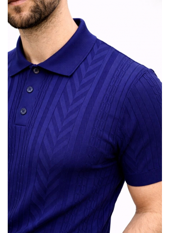 Erkek Yazlık Triko Tişört Kısa Kol Polo Yaka Düğmeli T-Shirt - Lacivert Erkek Yazlık Triko Tişört Kısa Kol Polo Yaka Düğmeli T-Shirt - Lacivert