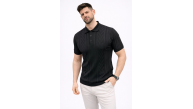 Erkek Yazlık Triko Tişört Kısa Kol Polo Yaka Düğmeli T-Shirt - Siyah Erkek Yazlık Triko Tişört Kısa Kol Polo Yaka Düğmeli T-Shirt - Siyah