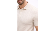 Erkek Yazlık Triko Tişört Kısa Kol Polo Yaka Düğmeli T-Shirt - Krem Erkek Yazlık Triko Tişört Kısa Kol Polo Yaka Düğmeli T-Shirt - Krem