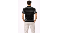 Erkek Triko Polo Yaka Fermuarlı Çizgili Tişört T-Shirt Yazlık Şık - Siyah Erkek Triko Polo Yaka Fermuarlı Çizgili Tişört T-Shirt Yazlık Şık - Siyah