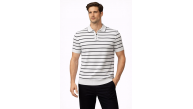Erkek Triko Polo Yaka Fermuarlı Çizgili Tişört T-Shirt Yazlık Şık - Beyaz Erkek Triko Polo Yaka Fermuarlı Çizgili Tişört T-Shirt Yazlık Şık - Beyaz