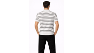 Erkek Triko Polo Yaka Fermuarlı Çizgili Tişört T-Shirt Yazlık Şık - Beyaz Erkek Triko Polo Yaka Fermuarlı Çizgili Tişört T-Shirt Yazlık Şık - Beyaz