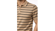 Erkek Triko Polo Yaka Fermuarlı Çizgili Tişört T-Shirt Yazlık Şık - Kahverengi Erkek Triko Polo Yaka Fermuarlı Çizgili Tişört T-Shirt Yazlık Şık - Kahverengi