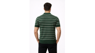 Erkek Triko Polo Yaka Fermuarlı Çizgili Tişört T-Shirt Yazlık Şık - Yeşil Erkek Triko Polo Yaka Fermuarlı Çizgili Tişört T-Shirt Yazlık Şık - Yeşil