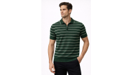 Erkek Triko Polo Yaka Fermuarlı Çizgili Tişört T-Shirt Yazlık Şık - Yeşil Erkek Triko Polo Yaka Fermuarlı Çizgili Tişört T-Shirt Yazlık Şık - Yeşil