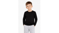 Erkek Çocuk Basic Uzun Kollu Tişört Okul Günlük Rahat T-Shirt - Siyah Erkek Çocuk Basic Uzun Kollu Tişört Okul Günlük Rahat T-Shirt - Siyah