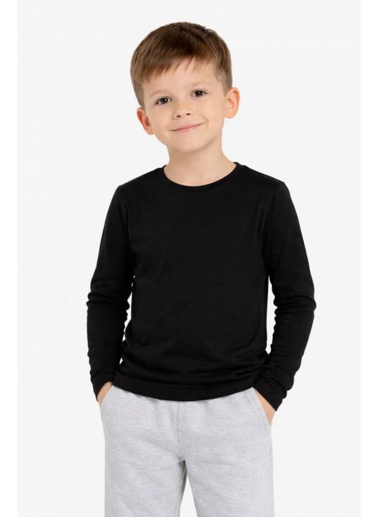 Erkek Çocuk Basic Uzun Kollu Tişört Okul Günlük Rahat T-Shirt - Siyah Erkek Çocuk Basic Uzun Kollu Tişört Okul Günlük Rahat T-Shirt - Siyah