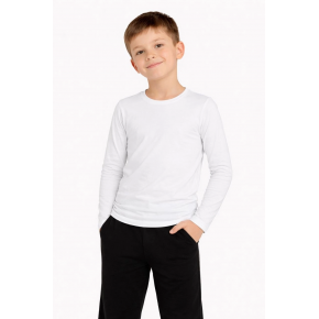 Erkek Çocuk Basic Uzun Kollu Tişört Okul Günlük Rahat T-Shirt - Beyaz