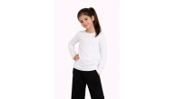 Kız Çocuk Basic Uzun Kollu Tişört Okul Günlük Rahat T-Shirt - Beyaz Kız Çocuk Basic Uzun Kollu Tişört Okul Günlük Rahat T-Shirt - Beyaz