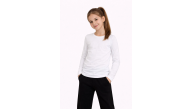 Kız Çocuk Basic Uzun Kollu Tişört Okul Günlük Rahat T-Shirt - Beyaz Kız Çocuk Basic Uzun Kollu Tişört Okul Günlük Rahat T-Shirt - Beyaz