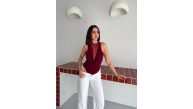 Kadın Dantel Detaylı Derin Dekolte Body Şık Kolsuz Yazlık Bodysuit - Bordo Kadın Dantel Detaylı Derin Dekolte Body Şık Kolsuz Yazlık Bodysuit - Bordo