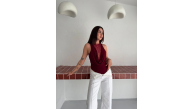 Kadın Dantel Detaylı Derin Dekolte Body Şık Kolsuz Yazlık Bodysuit - Bordo Kadın Dantel Detaylı Derin Dekolte Body Şık Kolsuz Yazlık Bodysuit - Bordo