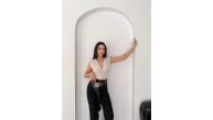 Kadın Vatkalı Kolsuz V Yaka Drapeli Crop Bluz Likralı Fit - Boyalı Gri