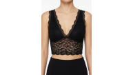 Kadın Dantel Bralet Crop Sütyen V Yaka Askılı Şık Esnek Rahat - Siyah Kadın Dantel Bralet Crop Sütyen V Yaka Askılı Şık Esnek Rahat - Siyah