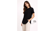 Kadın Basic T-Shirt Kısa Kol Bisiklet Yaka Oval Kesim Tişört - Siyah Kadın Basic T-Shirt Kısa Kol Bisiklet Yaka Oval Kesim Tişört - Siyah