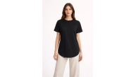 Kadın Basic T-Shirt Kısa Kol Bisiklet Yaka Oval Kesim Tişört - Siyah Kadın Basic T-Shirt Kısa Kol Bisiklet Yaka Oval Kesim Tişört - Siyah
