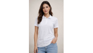 Kadın Polo Yaka Pike Kumaş Düğmeli Basic Tişört T-Shirt Günlük Rahat - Beyaz Kadın Polo Yaka Pike Kumaş Düğmeli Basic Tişört T-Shirt Günlük Rahat - Beyaz