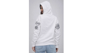 Kadın 3 İplik Pamuklu Kapüşonlu Baskılı SweatShirt hoodie - Beyaz