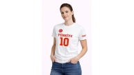 Kadın TÜRKİYE Ay Yıldız Baskılı 10 Numara Forma Tişört Taraftar T-Shirt - Beyaz Kadın TÜRKİYE Ay Yıldız Baskılı 10 Numara Forma Tişört Taraftar T-Shirt - Beyaz