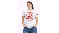 Kadın Türkiye World Cup 2026 Baskılı Tişört Futbol Temalı Forma T-Shirt - Beyaz Kadın Türkiye World Cup 2026 Baskılı Tişört Futbol Temalı Forma T-Shirt - Beyaz
